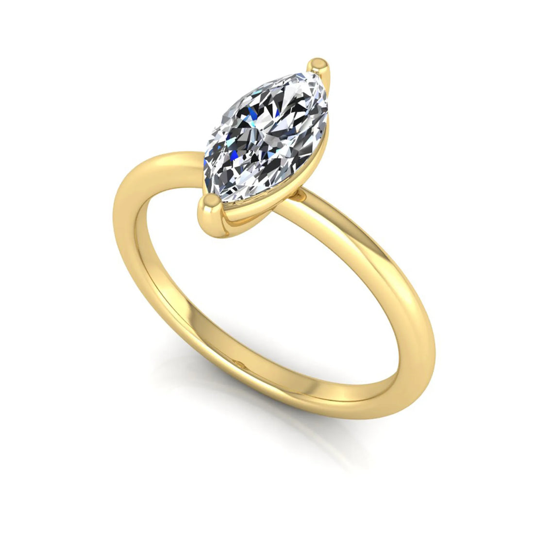 OctaPearl 1 ct Marquise Cut Solitaire Lab Grown Diamond Engagement Ring