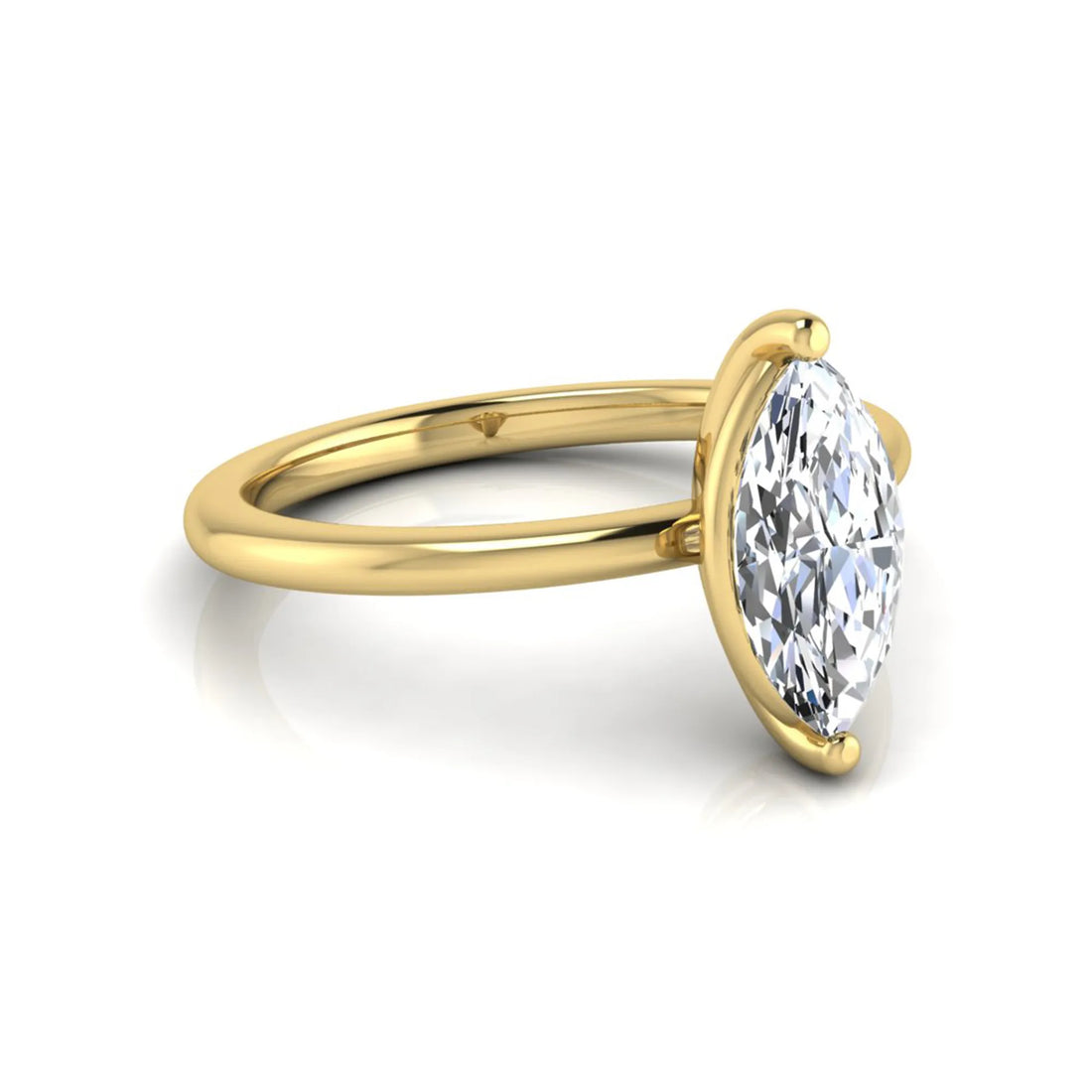OctaPearl 1 ct Marquise Cut Solitaire Lab Grown Diamond Engagement Ring