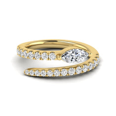 OctaPearl Marquise Cut Lab Grown Diamond Bypass Wrap Engagement Ring