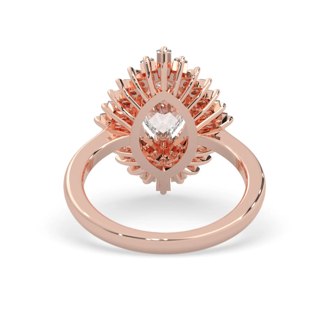 OctaPearl 1.00 ct Marquise Double Halo Lab Grown Diamond Floral Engagement Ring
