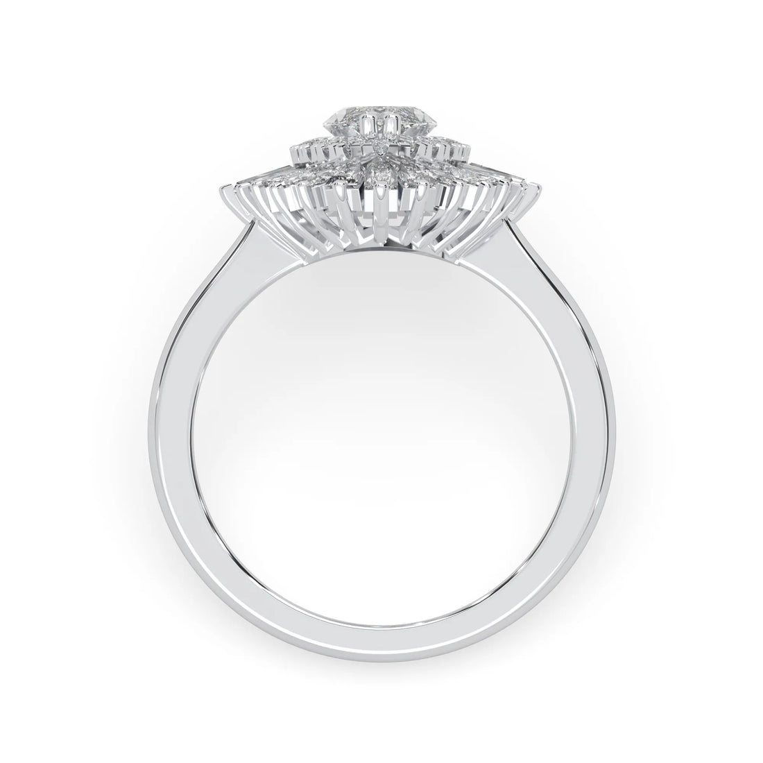 OctaPearl 1.00 ct Marquise Double Halo Lab Grown Diamond Floral Engagement Ring