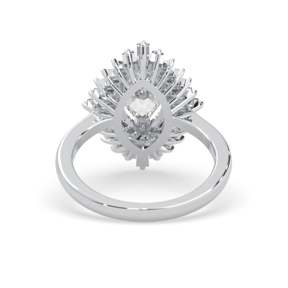 OctaPearl 1.00 ct Marquise Double Halo Lab Grown Diamond Floral Engagement Ring