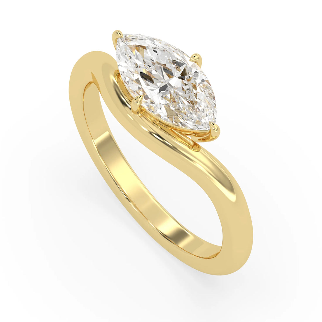 OctaPearl 1.5 ct Marquise Lab Grown Diamond Solitaire Engagement Ring