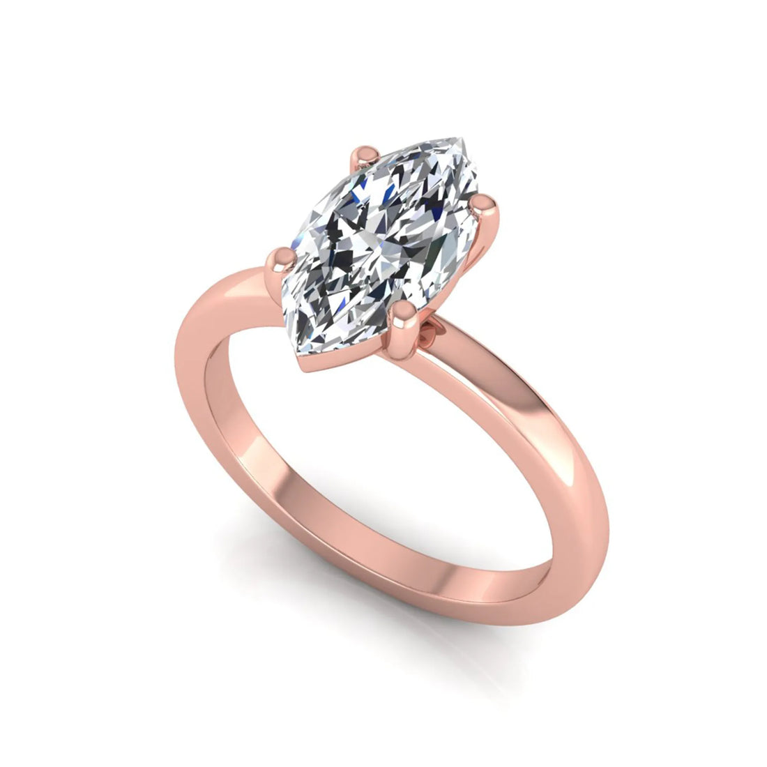 OctaPearl 1.5 ct Marquise Four Prong Lab Grown Diamond Solitaire Engagement Ring