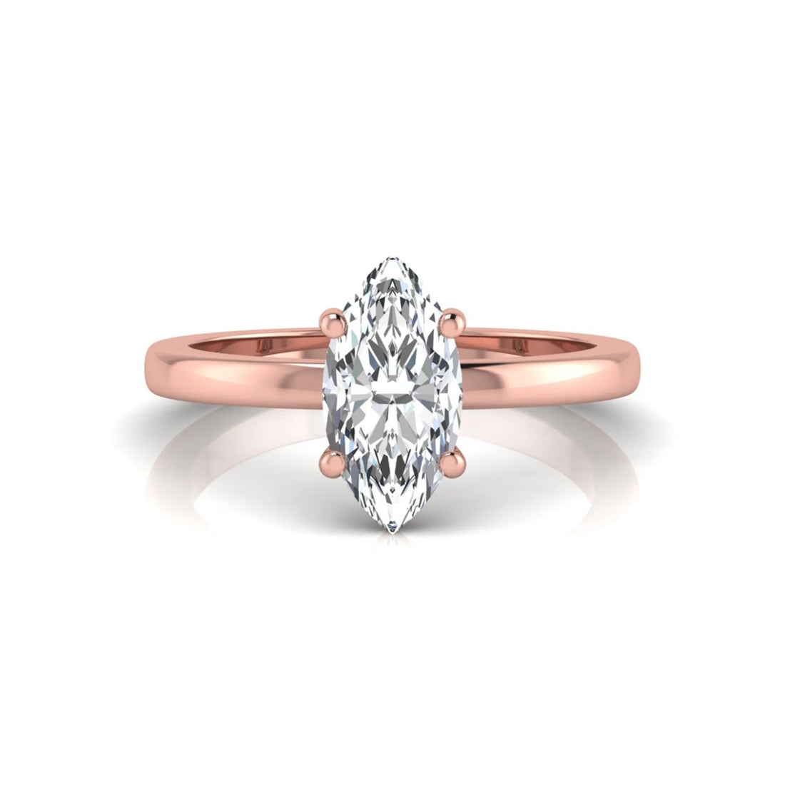 OctaPearl 1.5 ct Marquise Four Prong Lab Grown Diamond Solitaire Engagement Ring