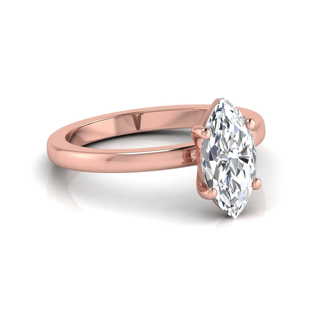 OctaPearl 1.5 ct Marquise Four Prong Lab Grown Diamond Solitaire Engagement Ring