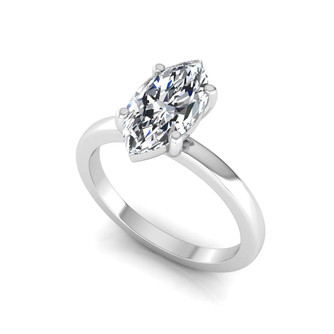 OctaPearl 1.5 ct Marquise Four Prong Lab Grown Diamond Solitaire Engagement Ring
