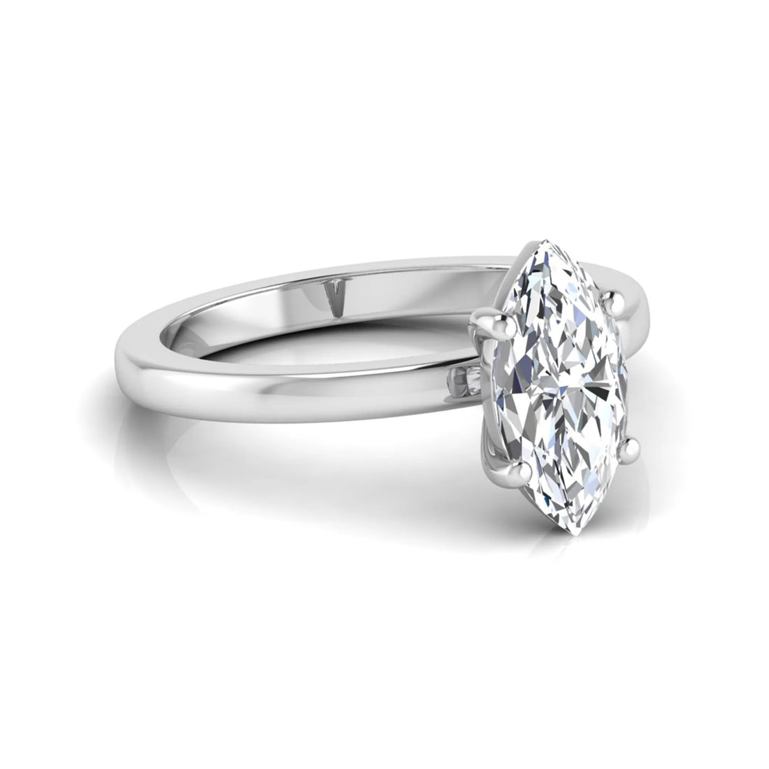 OctaPearl 1.5 ct Marquise Four Prong Lab Grown Diamond Solitaire Engagement Ring