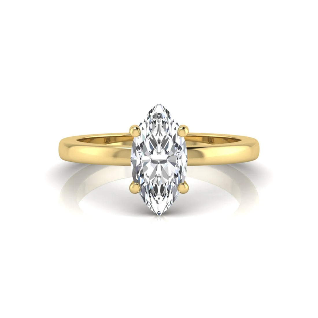 OctaPearl 1.5 ct Marquise Four Prong Lab Grown Diamond Solitaire Engagement Ring