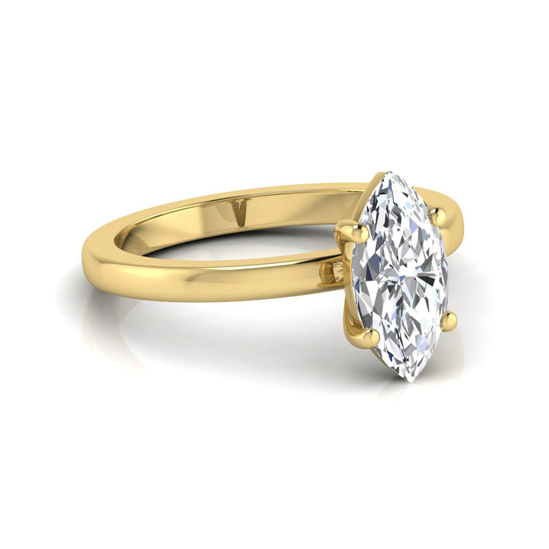 OctaPearl 1.5 ct Marquise Four Prong Lab Grown Diamond Solitaire Engagement Ring