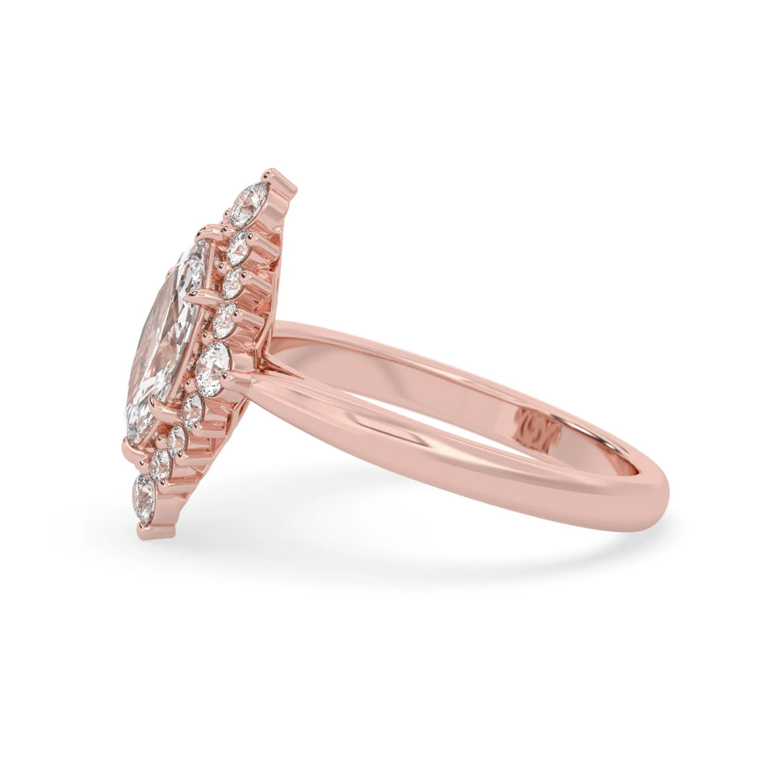 OctaPearl 1 ct Marquise Lab Grown Diamond Halo Engagement Ring