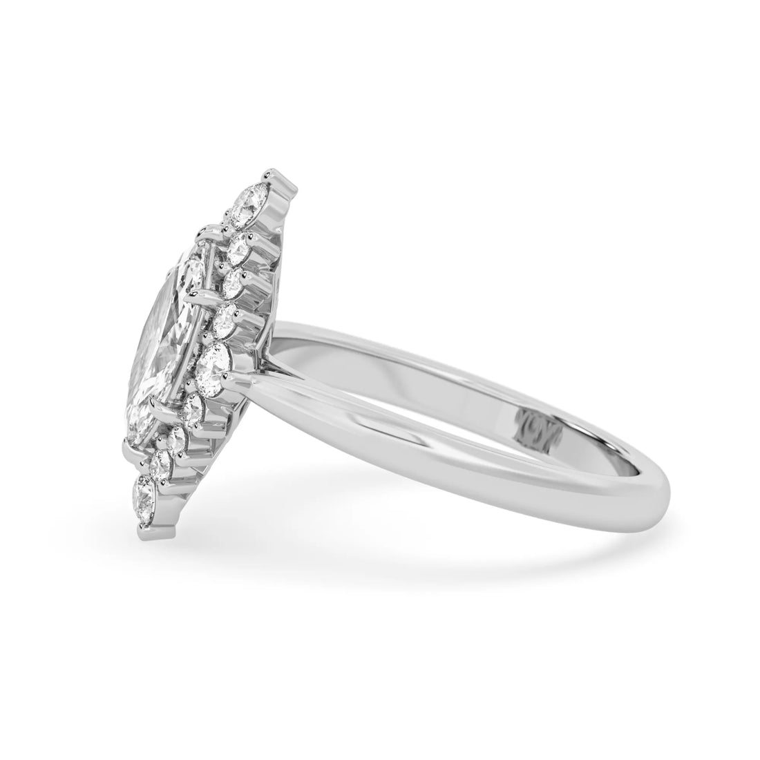 OctaPearl 1 ct Marquise Lab Grown Diamond Halo Engagement Ring