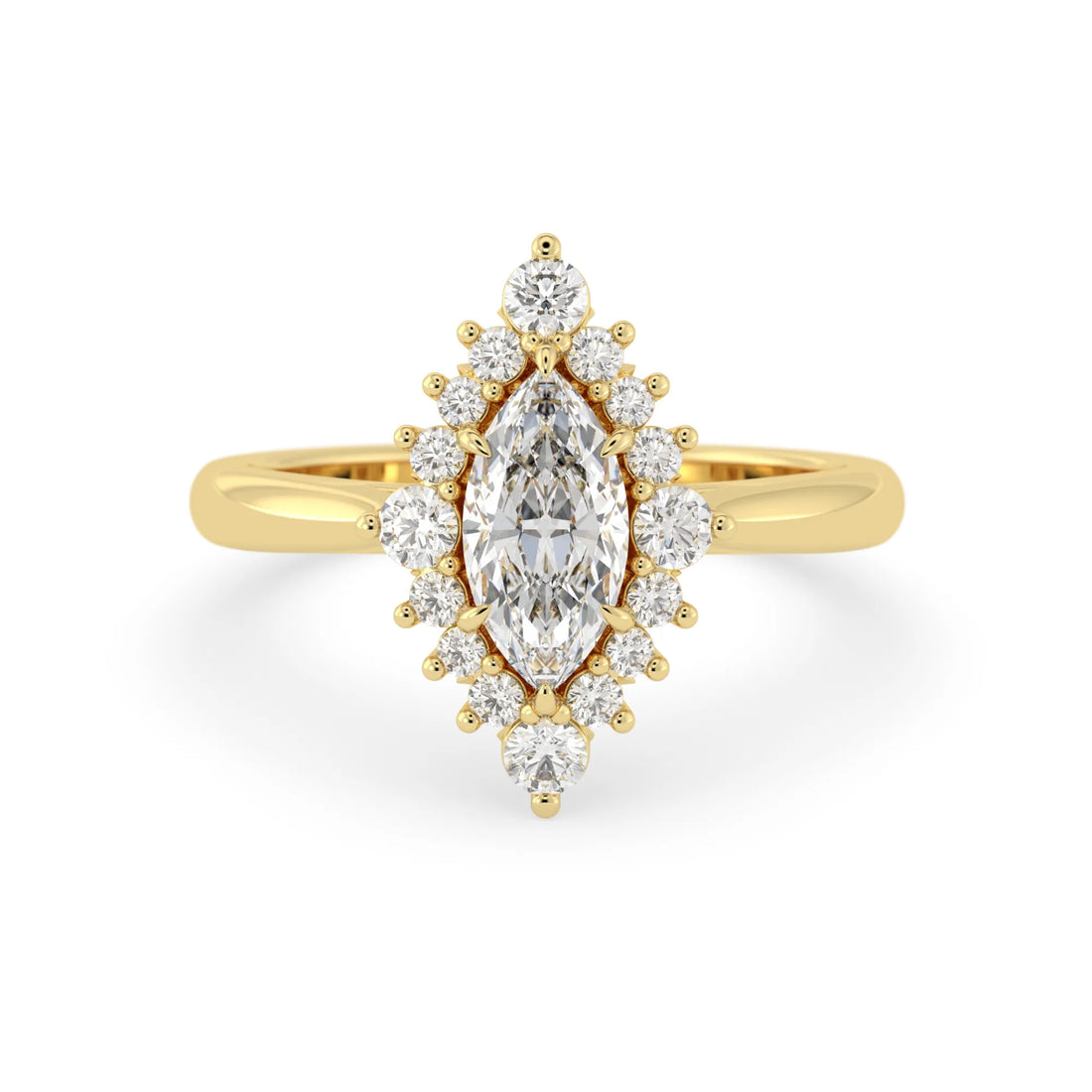 OctaPearl 1 ct Marquise Lab Grown Diamond Halo Engagement Ring