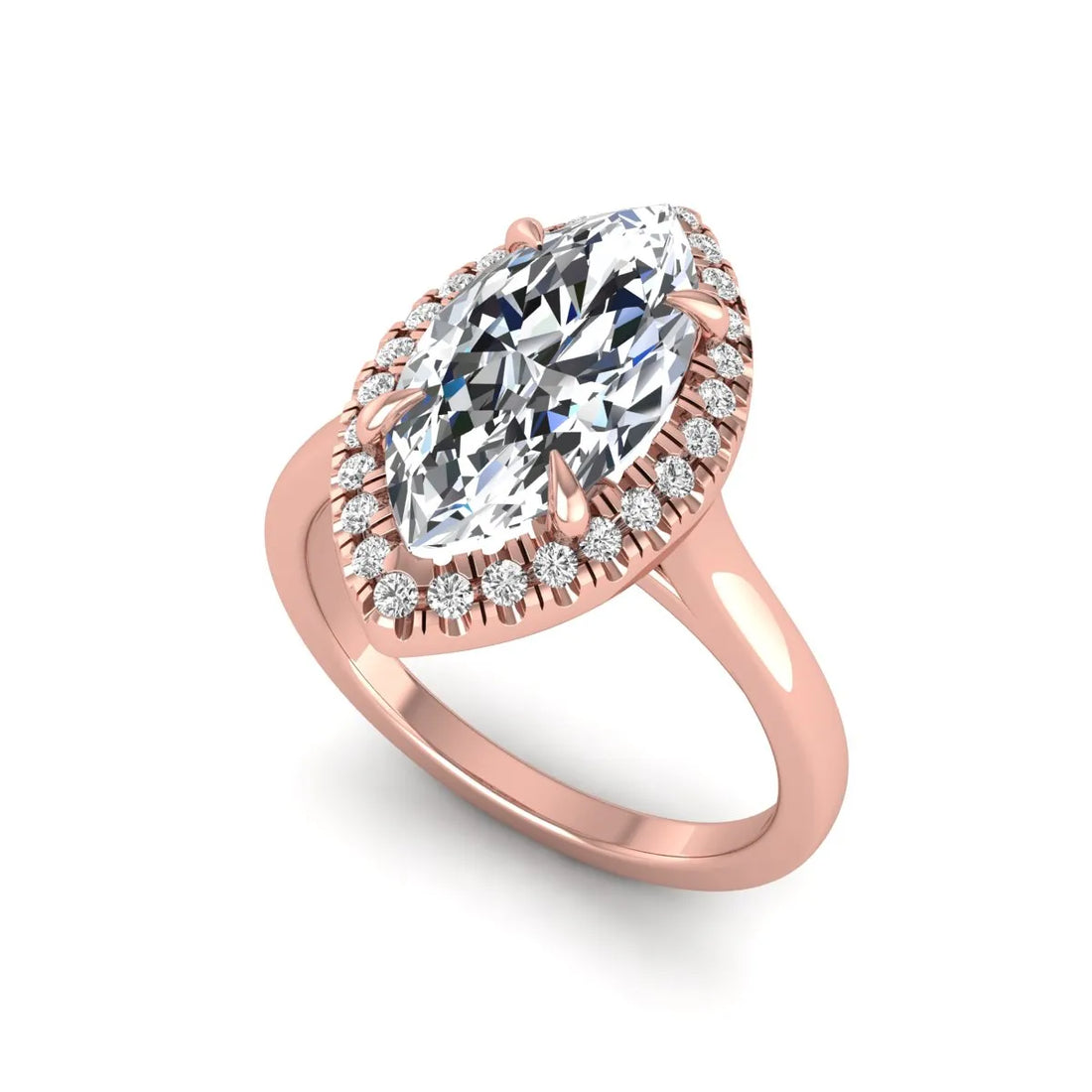 OctaPearl 2.5 ct Marquise Halo Lab Grown Diamond Engagement Ring