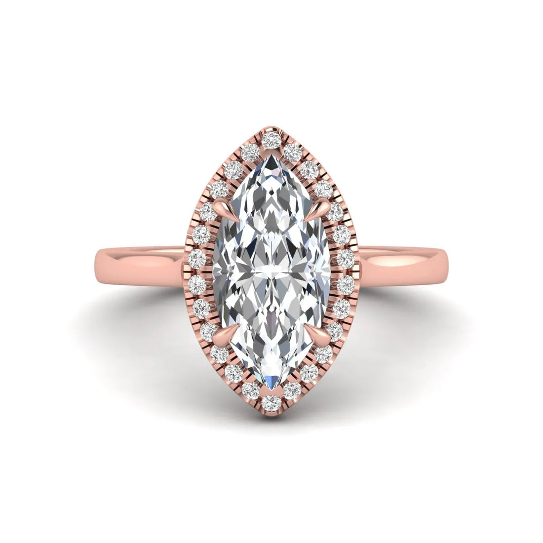 OctaPearl 2.5 ct Marquise Halo Lab Grown Diamond Engagement Ring