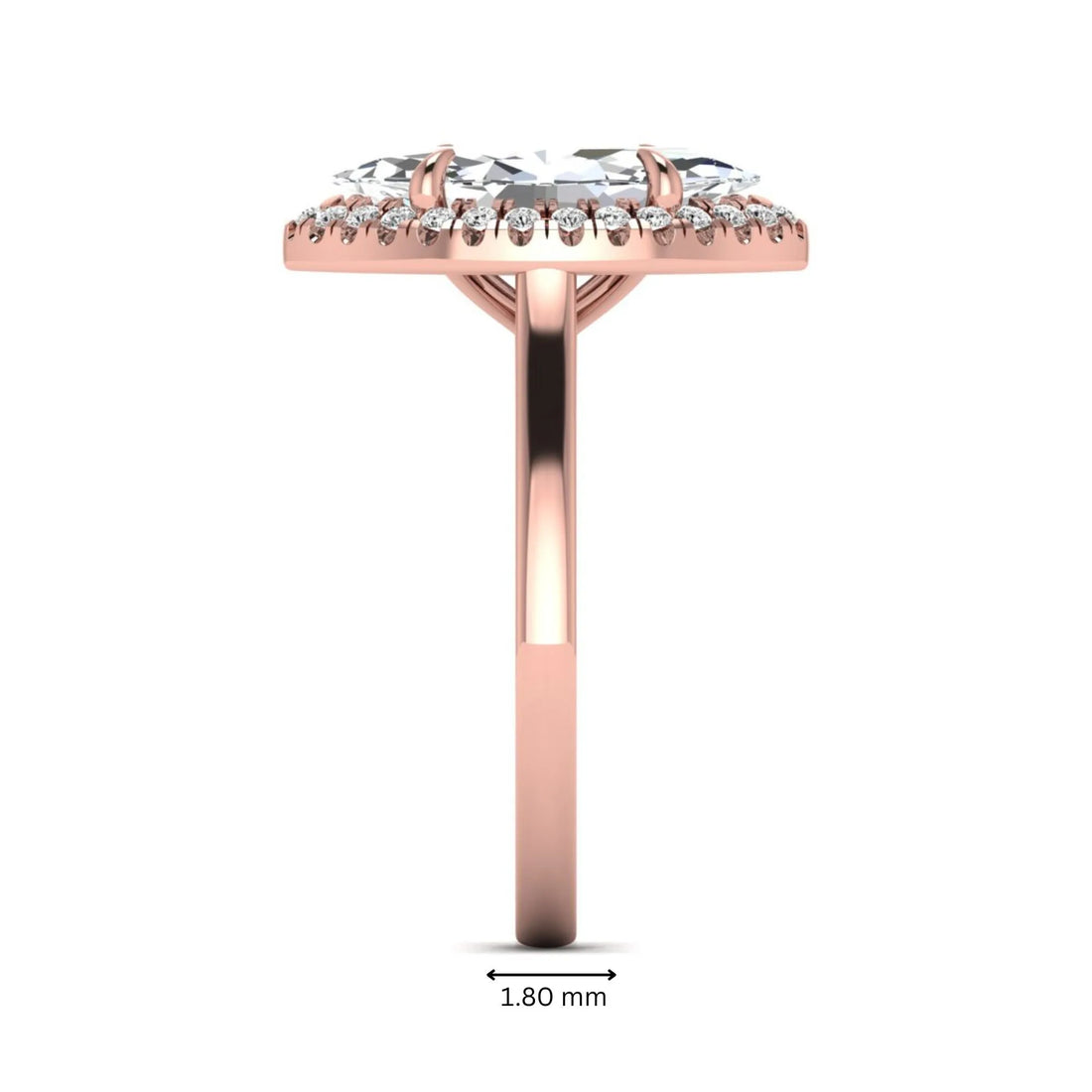 OctaPearl 2.5 ct Marquise Halo Lab Grown Diamond Engagement Ring