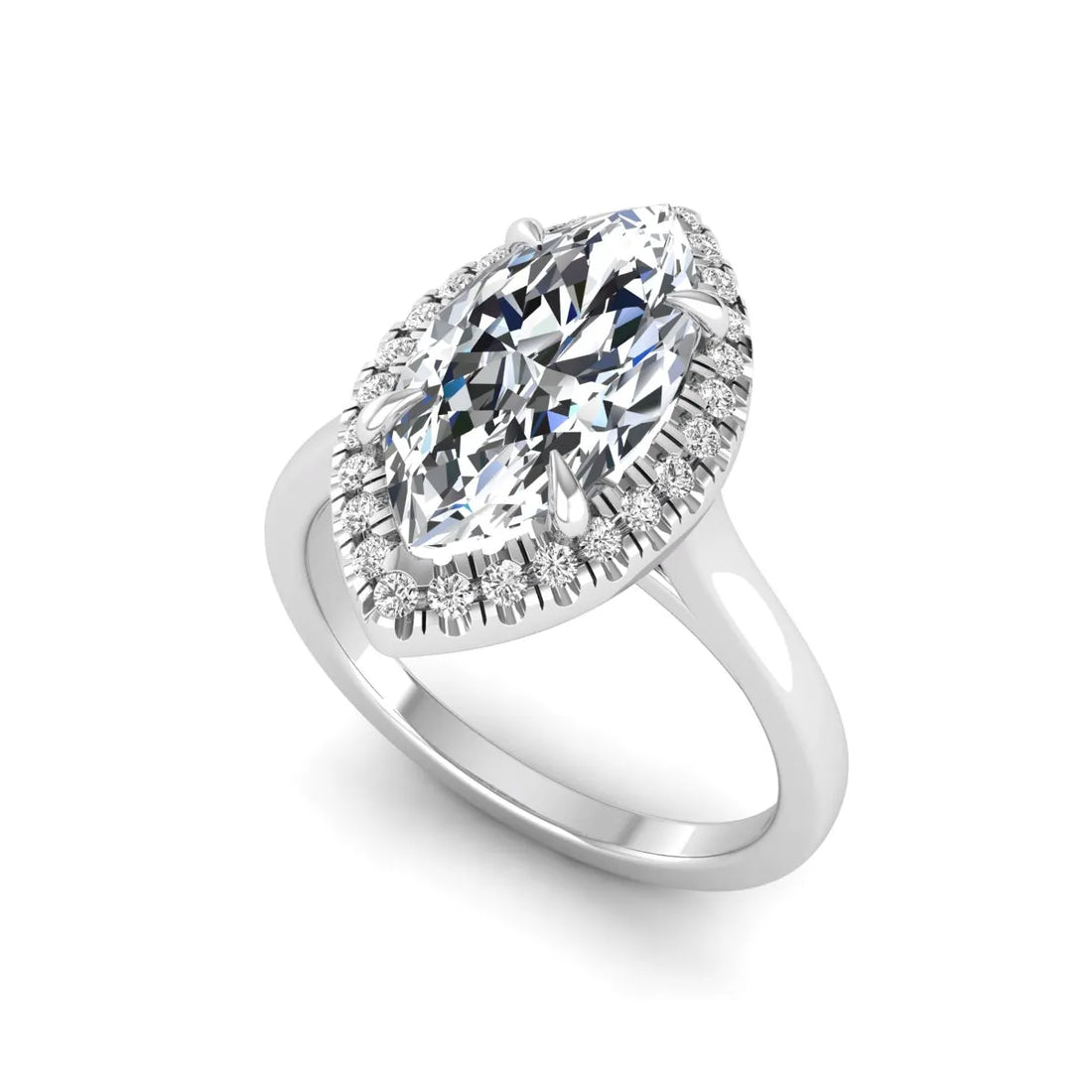 OctaPearl 2.5 ct Marquise Halo Lab Grown Diamond Engagement Ring
