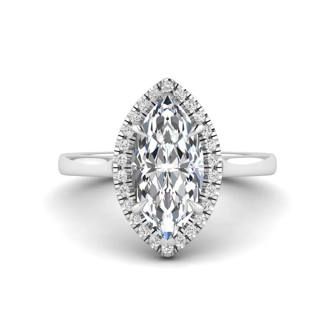 OctaPearl 2.5 ct Marquise Halo Lab Grown Diamond Engagement Ring