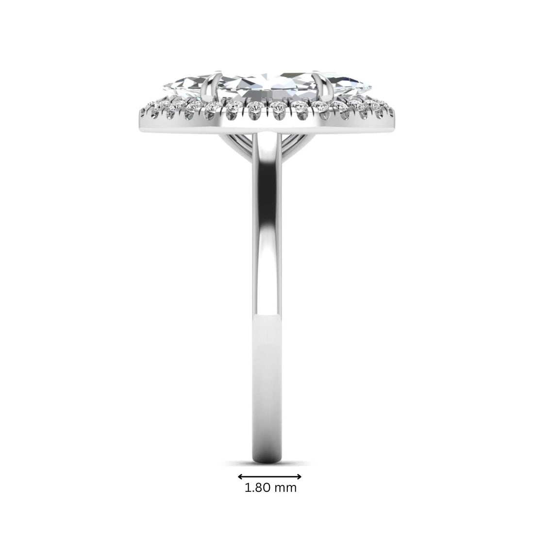 OctaPearl 2.5 ct Marquise Halo Lab Grown Diamond Engagement Ring