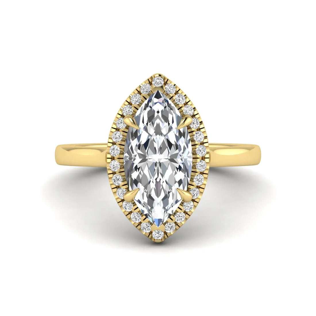 OctaPearl 2.5 ct Marquise Halo Lab Grown Diamond Engagement Ring