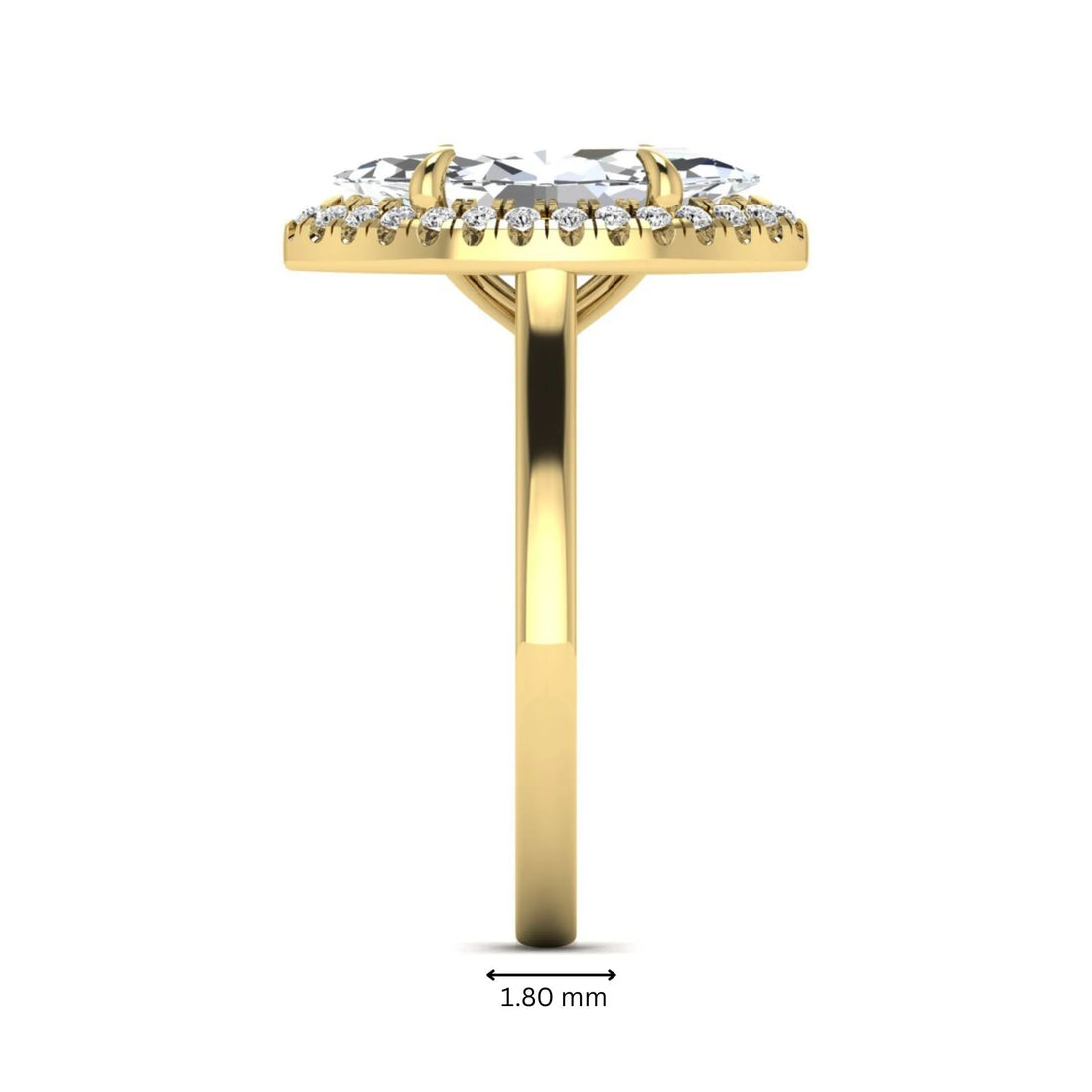 OctaPearl 2.5 ct Marquise Halo Lab Grown Diamond Engagement Ring