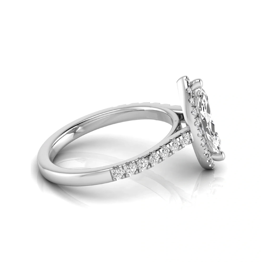 OctaPearl 1 ct Marquise Halo Lab Grown Diamond Engagement Ring