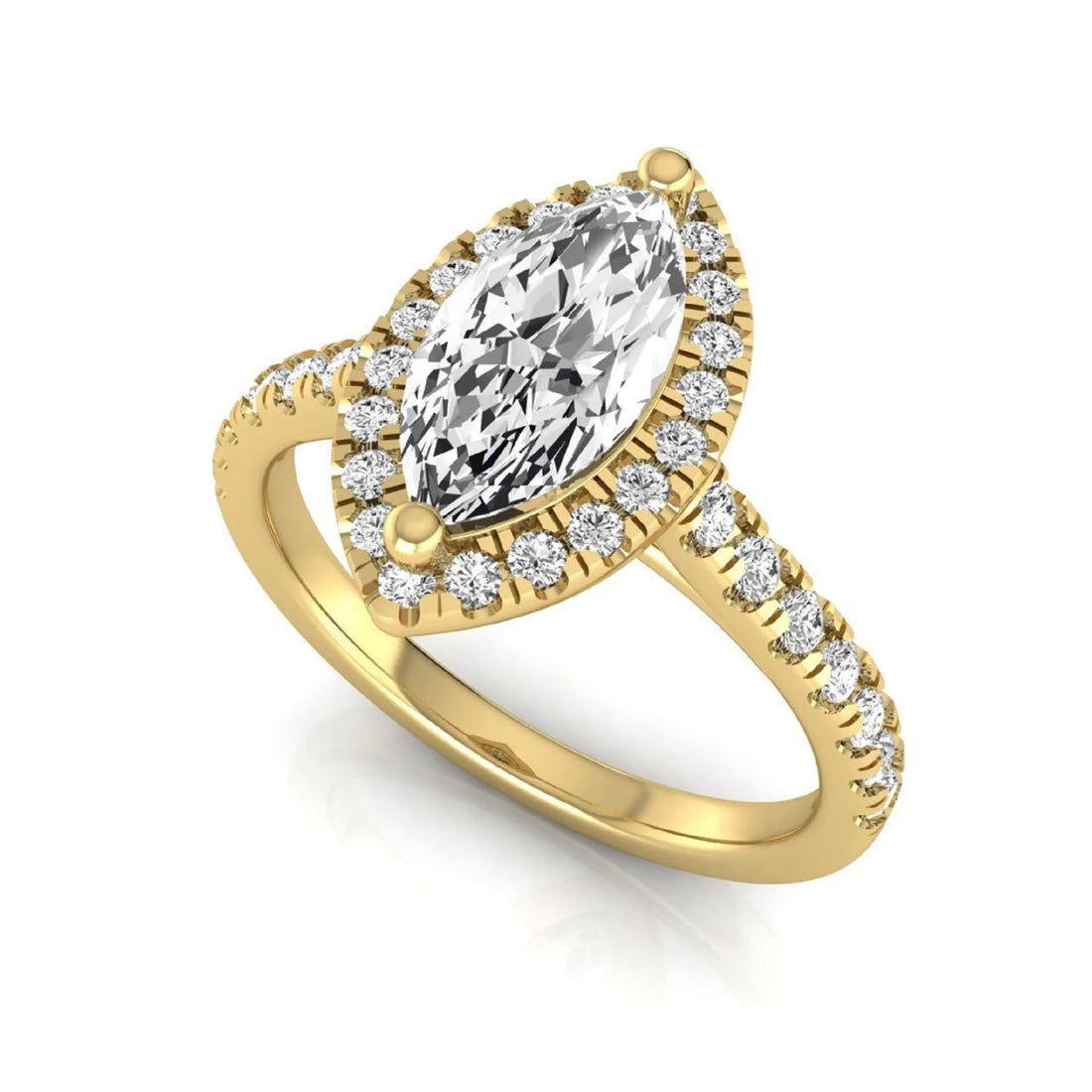 OctaPearl 1 ct Marquise Halo Lab Grown Diamond Engagement Ring
