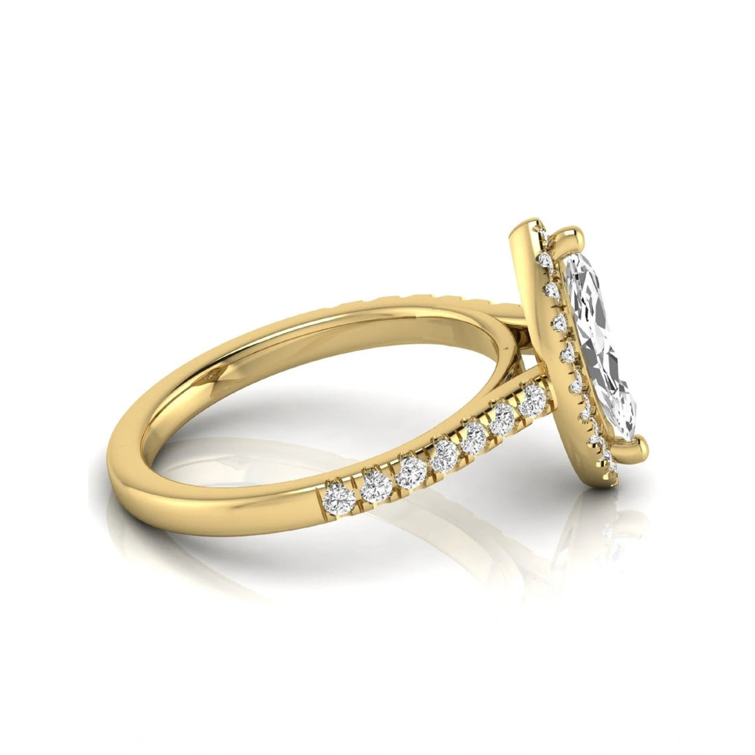 OctaPearl 1 ct Marquise Halo Lab Grown Diamond Engagement Ring