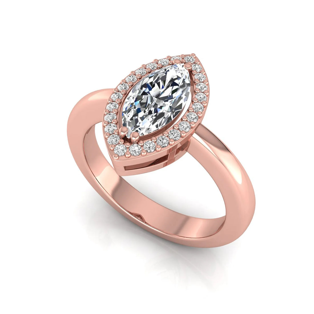 OctaPearl 1 ct Marquise Halo Lab Grown Diamond Engagement Ring