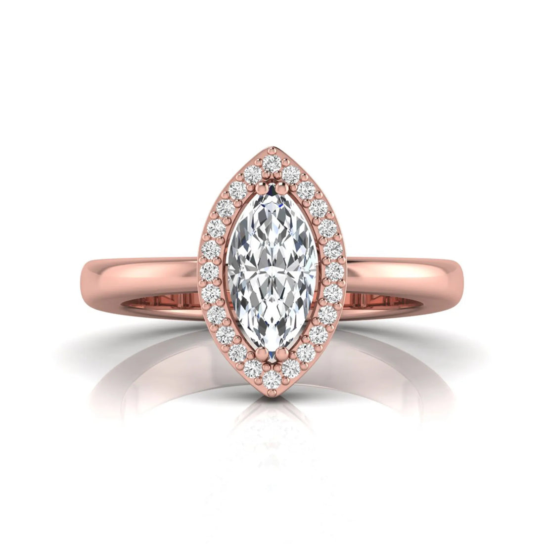 OctaPearl 1 ct Marquise Halo Lab Grown Diamond Engagement Ring