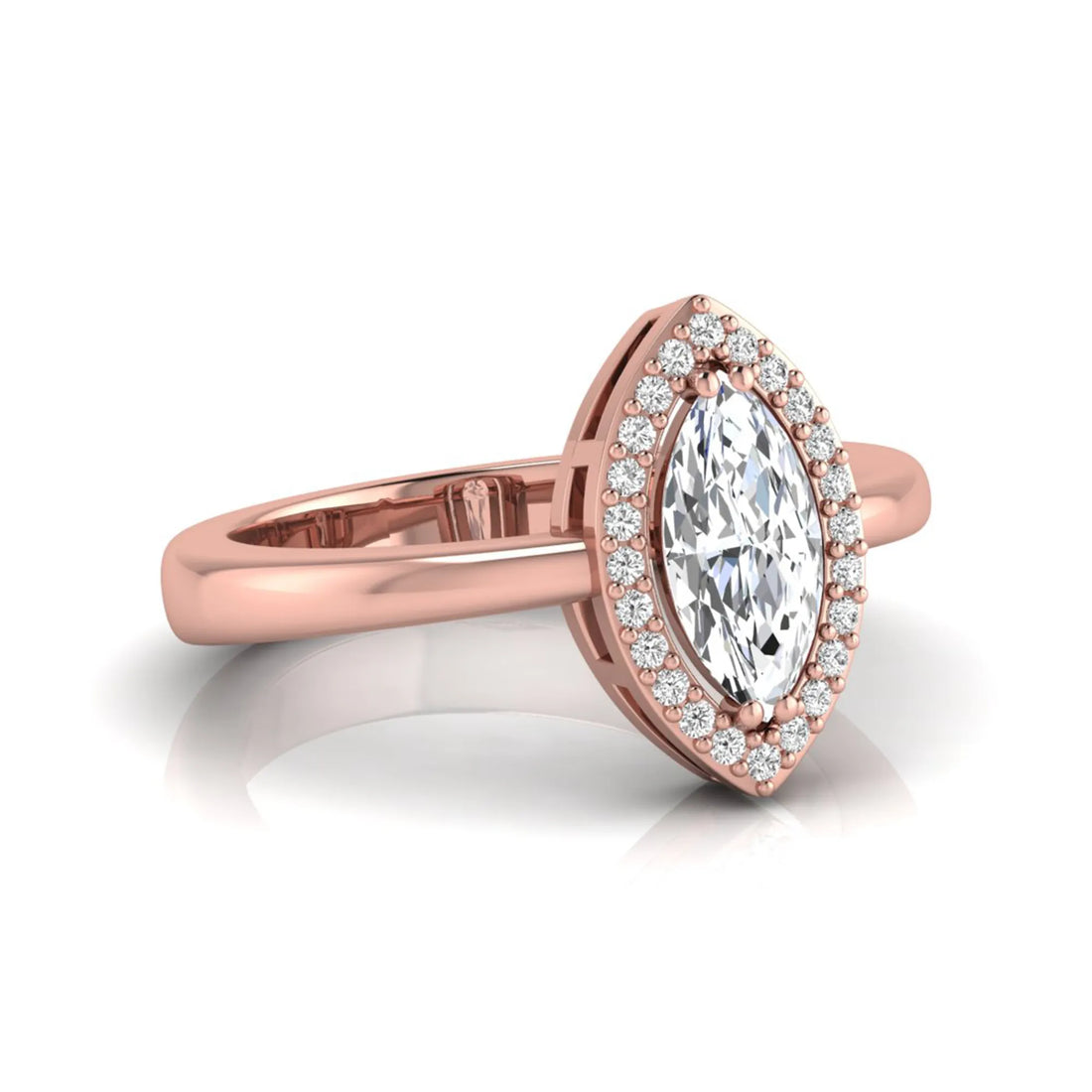 OctaPearl 1 ct Marquise Halo Lab Grown Diamond Engagement Ring