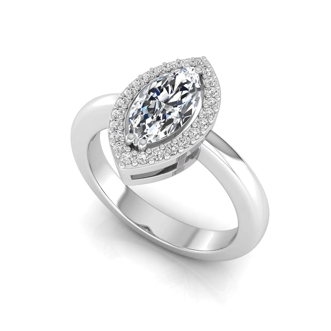 OctaPearl 1 ct Marquise Halo Lab Grown Diamond Engagement Ring