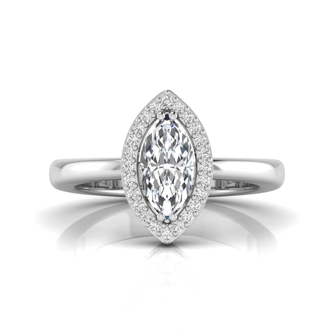 OctaPearl 1 ct Marquise Halo Lab Grown Diamond Engagement Ring
