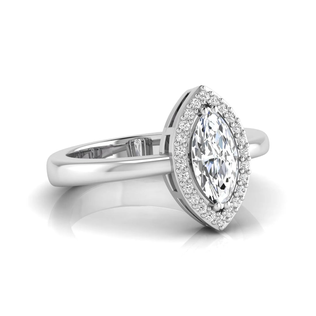 OctaPearl 1 ct Marquise Halo Lab Grown Diamond Engagement Ring