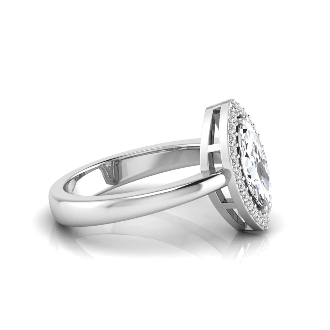 OctaPearl 1 ct Marquise Halo Lab Grown Diamond Engagement Ring