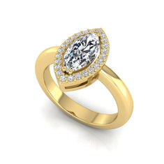 OctaPearl 1 ct Marquise Halo Lab Grown Diamond Engagement Ring - alternate view