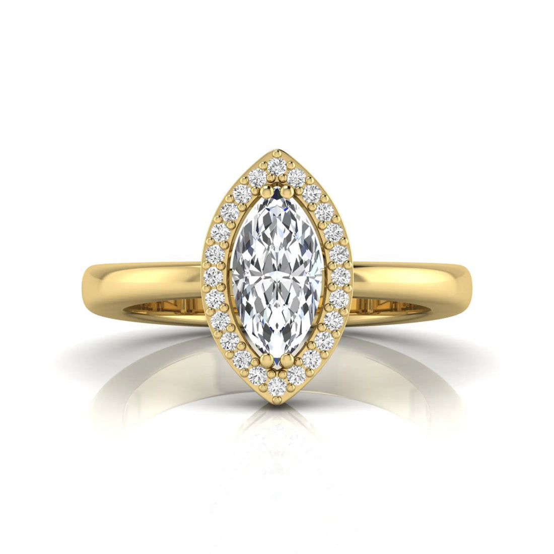 OctaPearl 1 ct Marquise Halo Lab Grown Diamond Engagement Ring