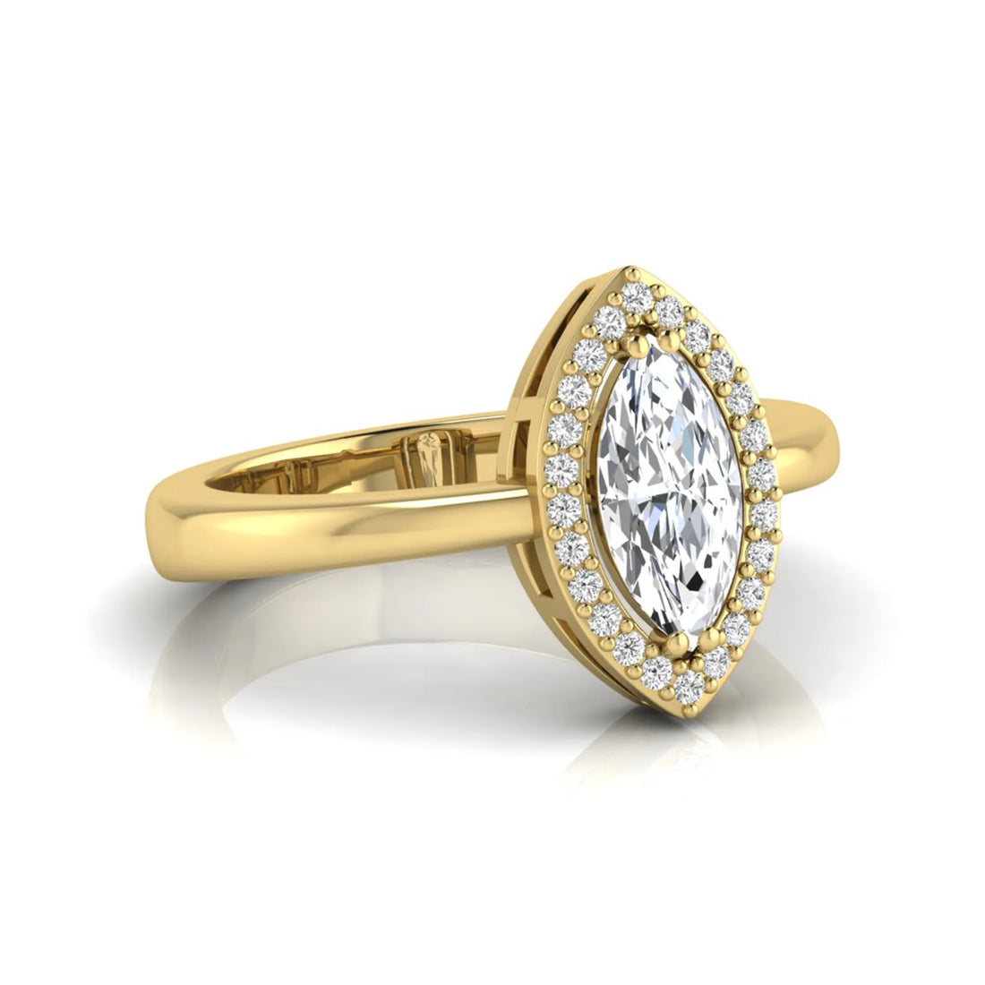 OctaPearl 1 ct Marquise Halo Lab Grown Diamond Engagement Ring