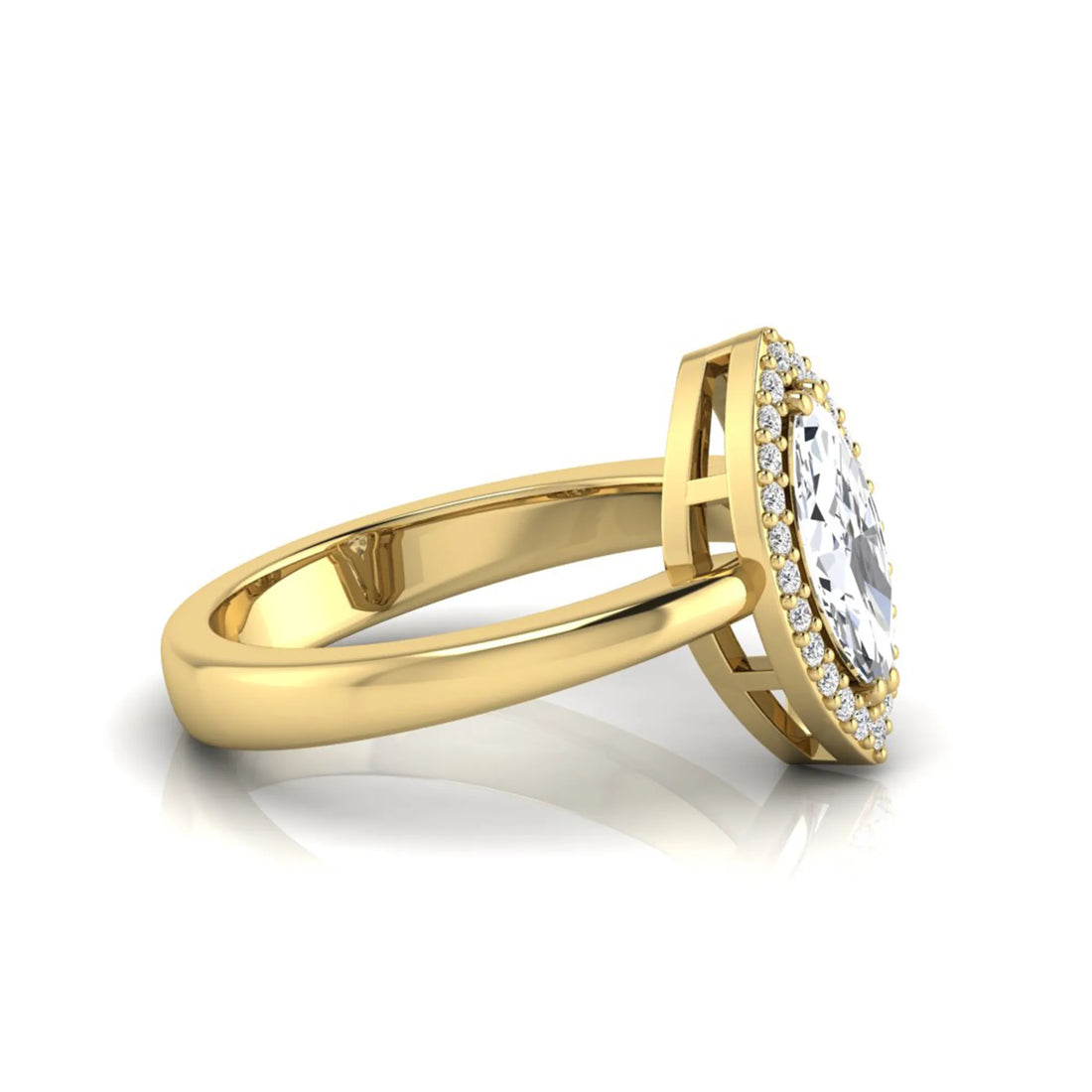OctaPearl 1 ct Marquise Halo Lab Grown Diamond Engagement Ring