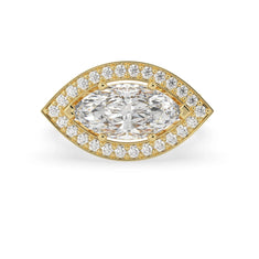 OctaPearl Marquise Halo Lab Grown Diamond Split Shank Pave Engagement Ring