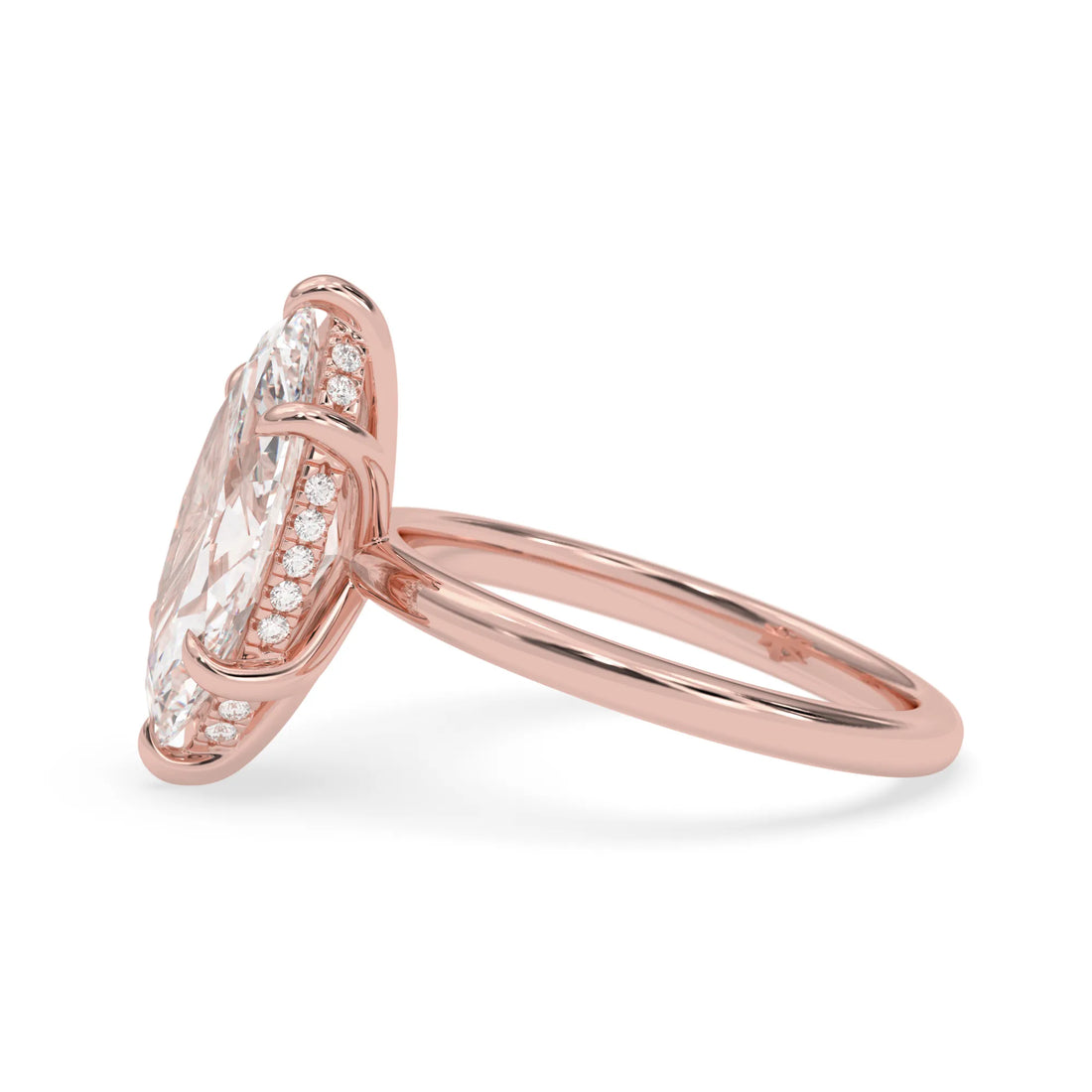 OctaPearl 3 ct Marquise Hidden Halo Lab Grown Diamond Engagement Ring
