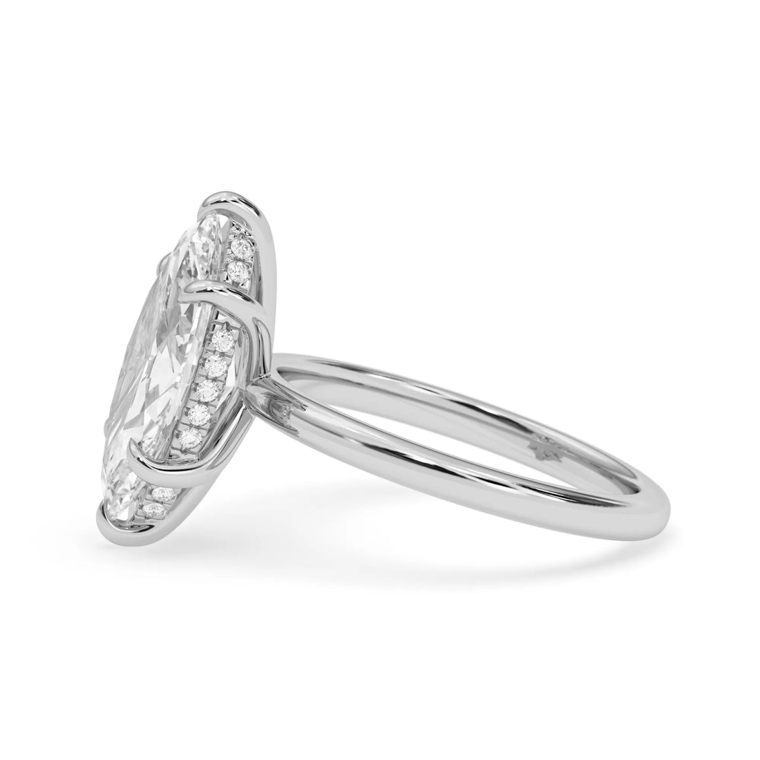 OctaPearl 3 ct Marquise Hidden Halo Lab Grown Diamond Engagement Ring