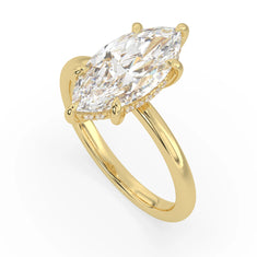 OctaPearl 3 ct Marquise Hidden Halo Lab Grown Diamond Engagement Ring - alternate view