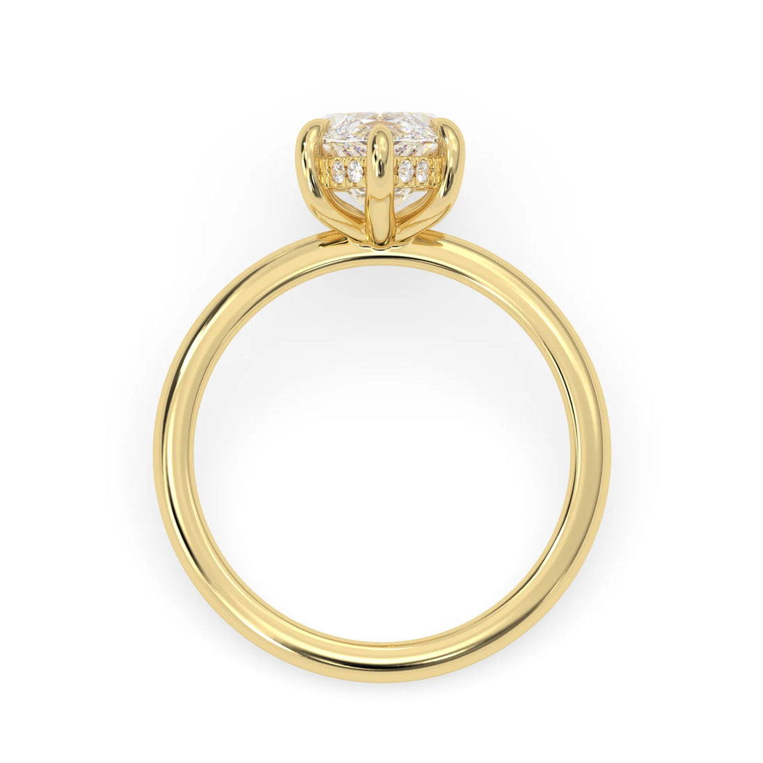 OctaPearl 3 ct Marquise Hidden Halo Lab Grown Diamond Engagement Ring
