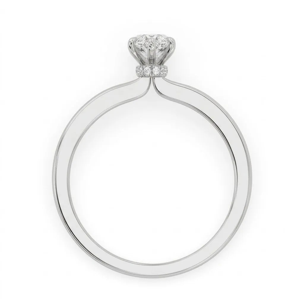 OctaPearl 1 ct Marquise Cut Hidden Halo Lab Grown Diamond Solitaire Engagement Ring