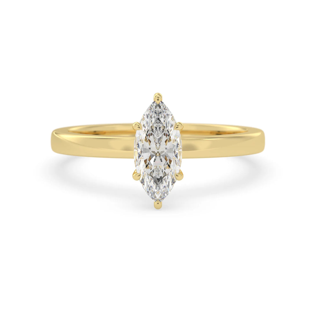 OctaPearl 1 ct Marquise Cut Hidden Halo Lab Grown Diamond Solitaire Engagement Ring