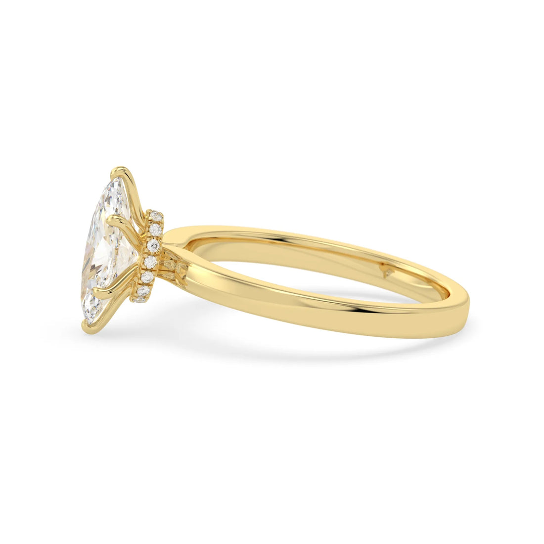 OctaPearl 1 ct Marquise Cut Hidden Halo Lab Grown Diamond Solitaire Engagement Ring