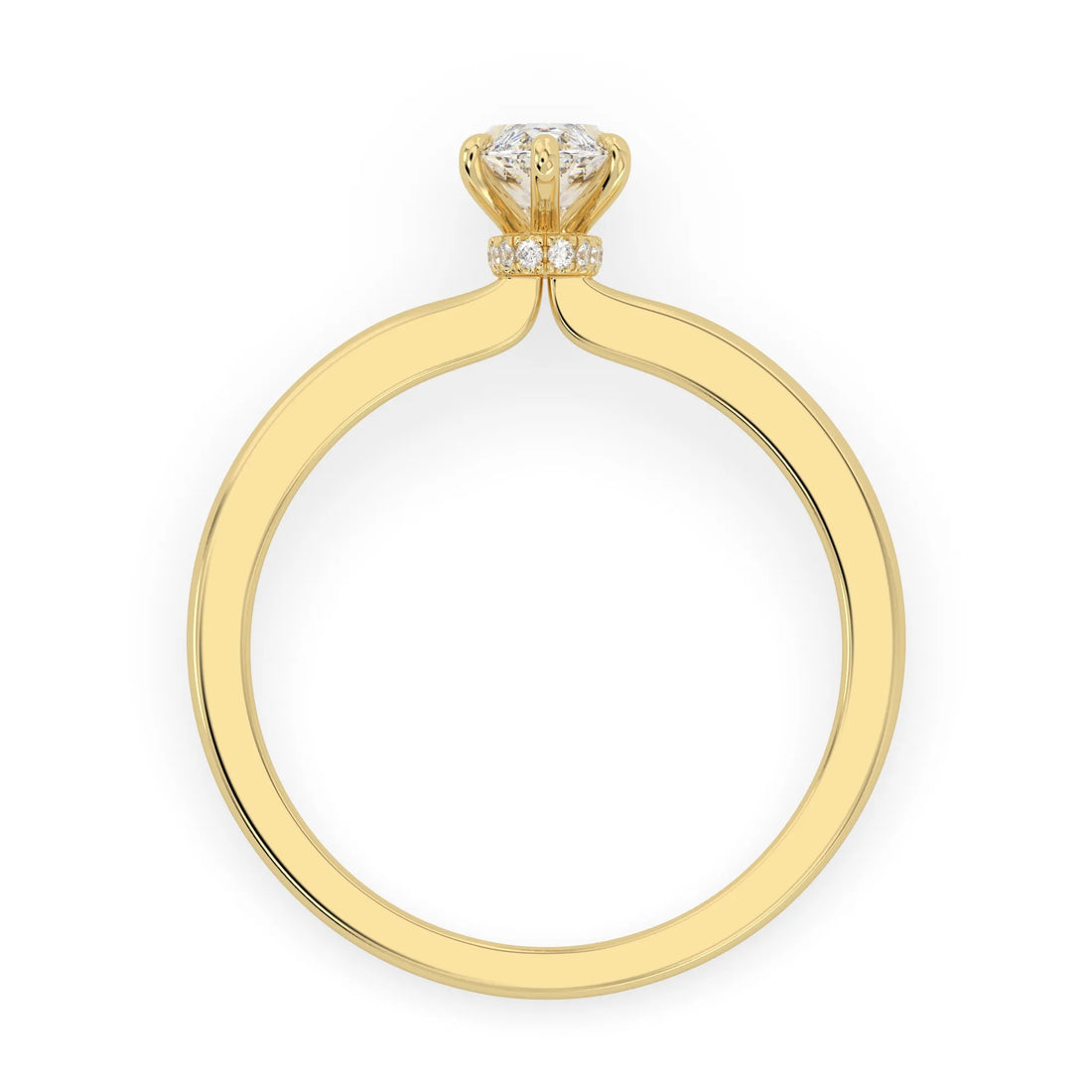 OctaPearl 1 ct Marquise Cut Hidden Halo Lab Grown Diamond Solitaire Engagement Ring