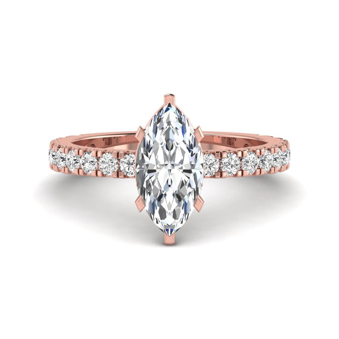 OctaPearl 1.5 ct Marquise Hidden Halo Pavé Lab Grown Diamond Engagement Ring