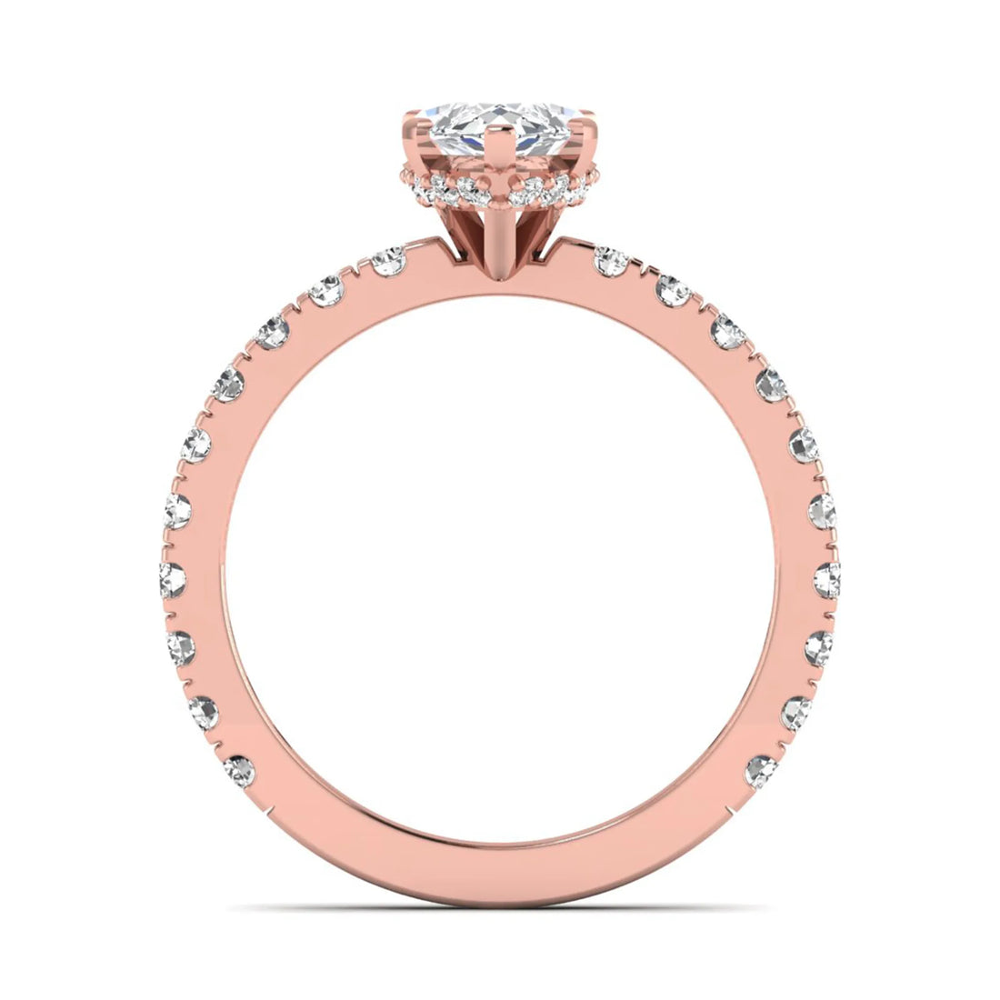OctaPearl 1.5 ct Marquise Hidden Halo Pavé Lab Grown Diamond Engagement Ring